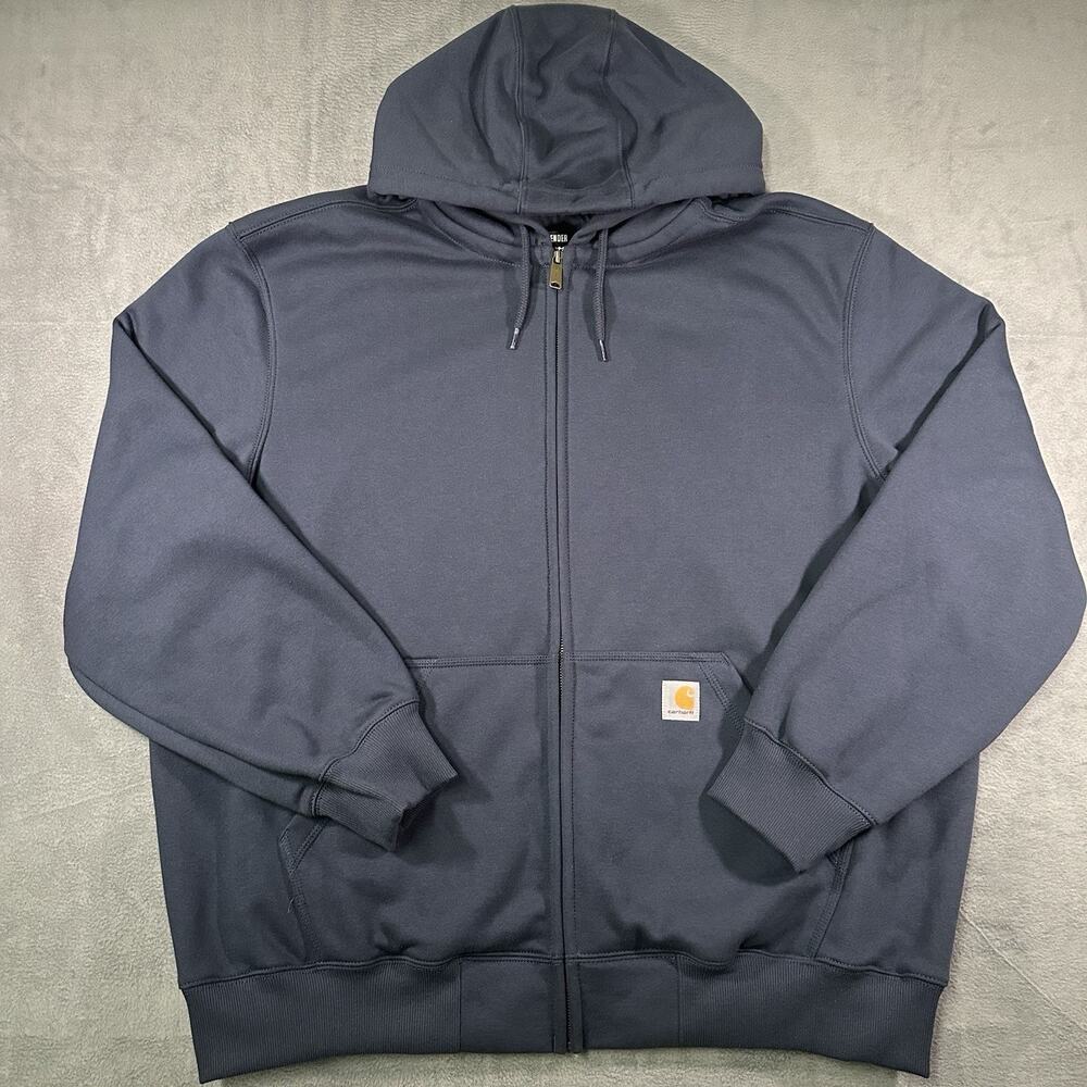 Carhartt Hoodie Rain Defender Loose Fit Full Zip Mens Size 2XL Blue TS0614-M